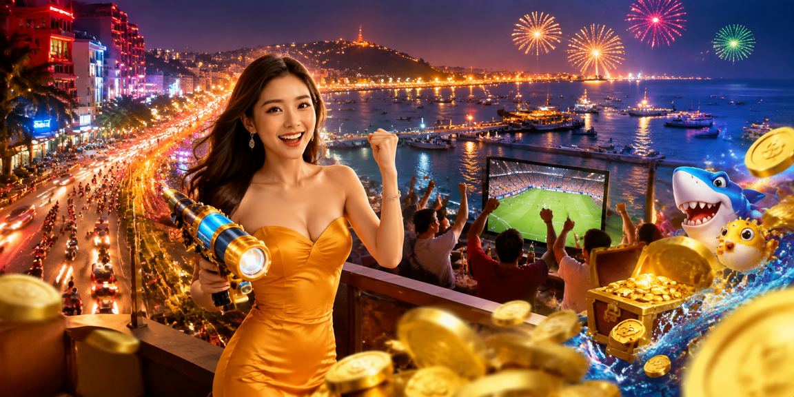 Nhóm bạn trẻ tại bãi biển Vũng Tàu cùng nhau chơi bắn cá và giải trí trực tuyến trên điện thoại
